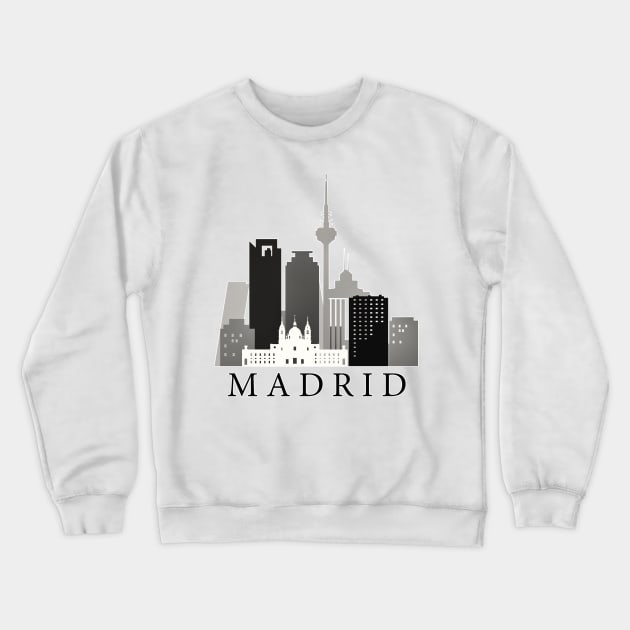 Madrid, Spain Graphic silhouette T-shirt Crewneck Sweatshirt by DimDom